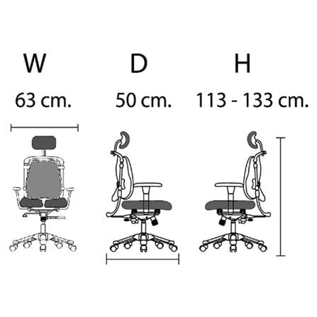 เก้าอี้เพื่อสุขภาพ HARA CHAIR ZENON-2 สีเทา_4