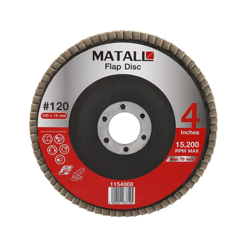 ผ้าทรายซ้อนหลังแข็ง เบอร์ 120 MATALL&nbsp;4 นิ้ว แพ็ก 2 ชิ้น