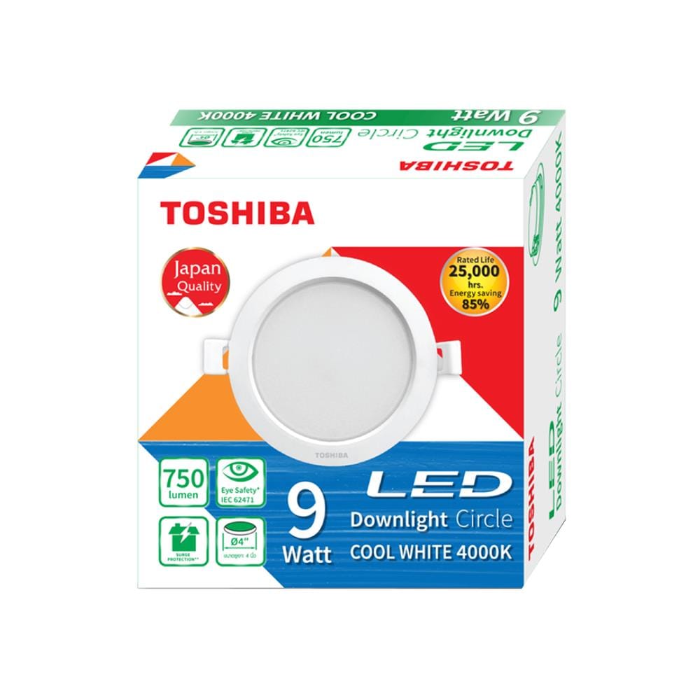 ดาวน์ไลท์ LED TOSHIBA RLDDRC00940CTH2 4 นิ้ว 9 วัตต์ COOL WHITE สีขาว