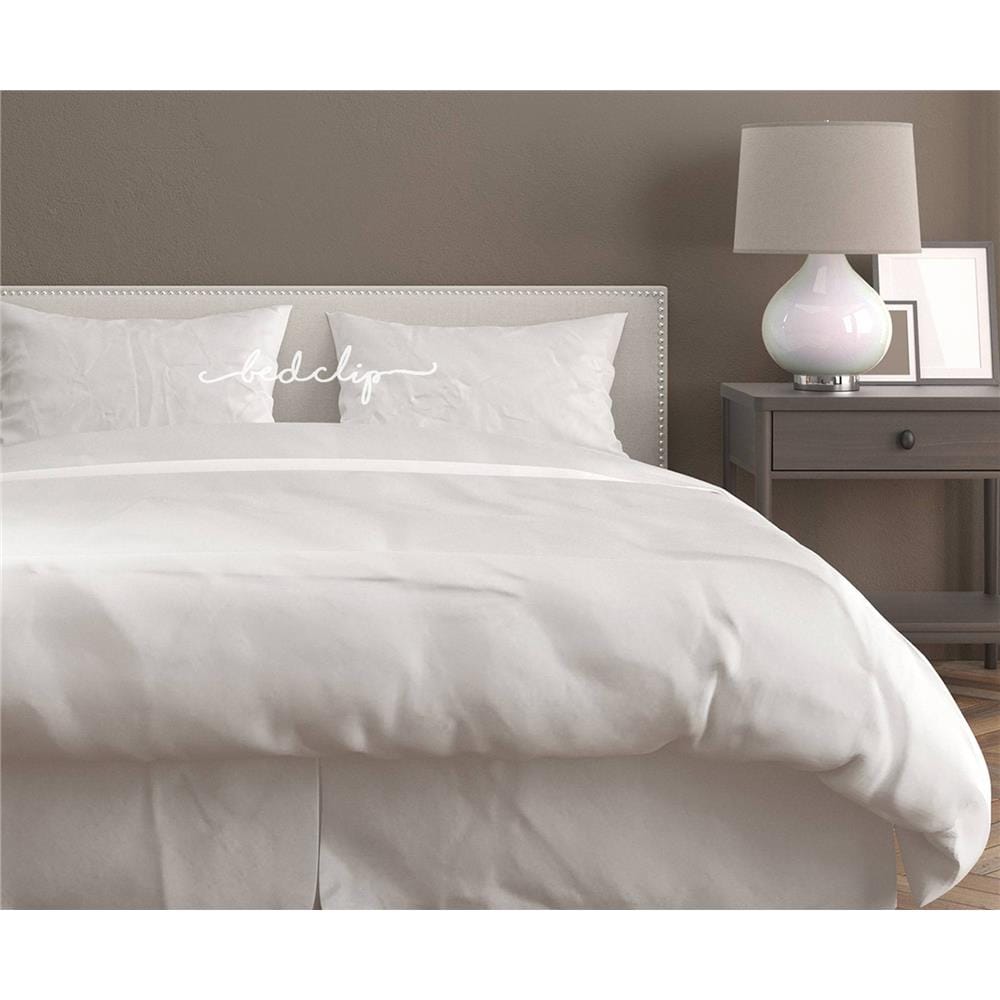ชุดผ้าปูที่นอน 6 ฟุต 3 ชิ้น BED CLIP MICROTEX สีขาว