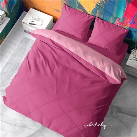 ชุดผ้าปูที่นอน 6 ฟุต 3 ชิ้น BED CLIP MICROTEX สีชมพูพาสเทล