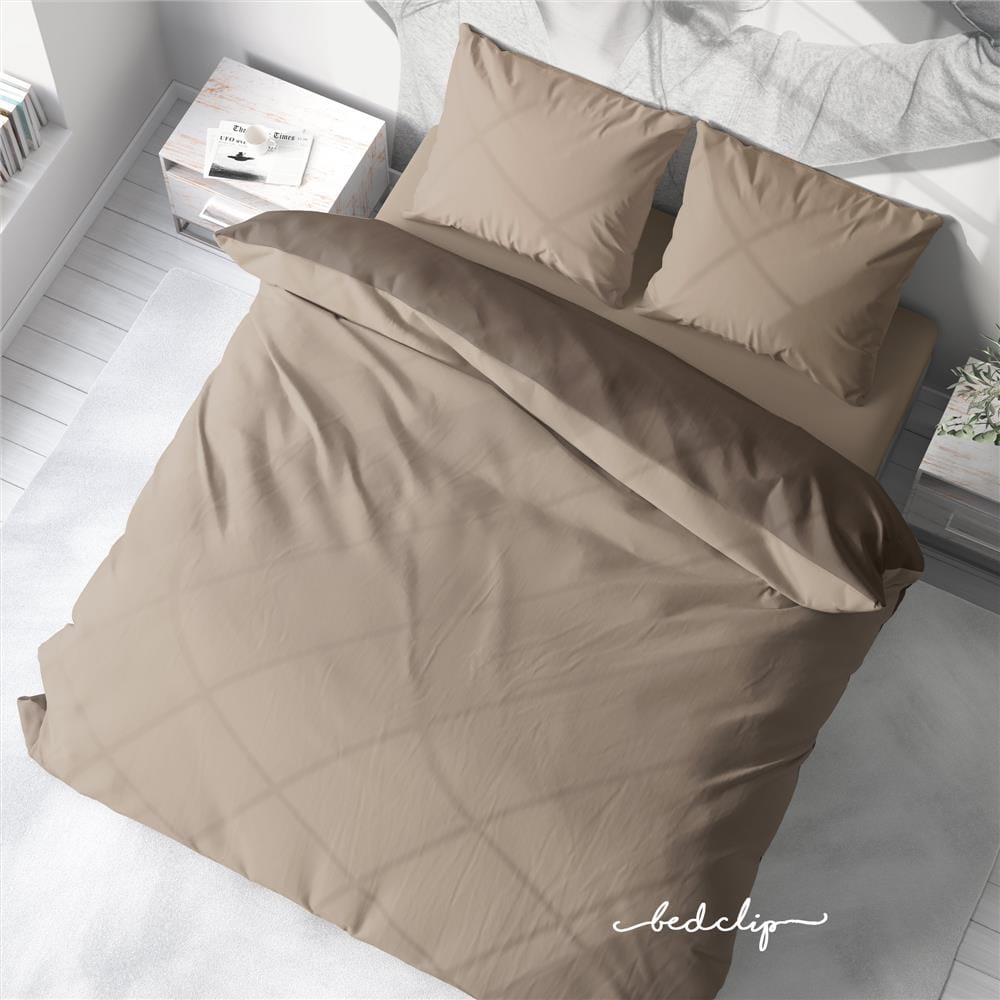 ชุดผ้าปูที่นอน 3.5 ฟุต 2 ชิ้น BED CLIP MICROTEX สีครีมอ่อน