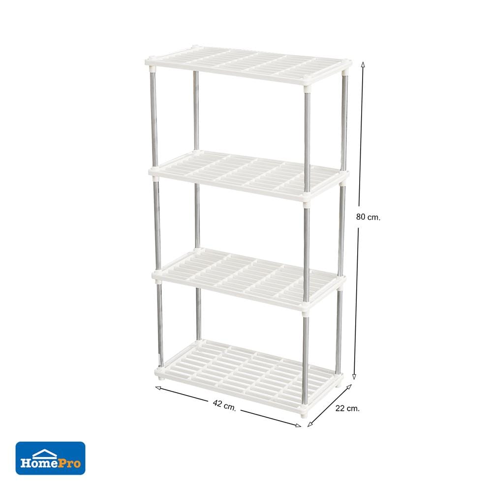 ชั้นวางของ 4 ชั้น STACKO SIMPLE 42x22x80 ซม.สีขาว
