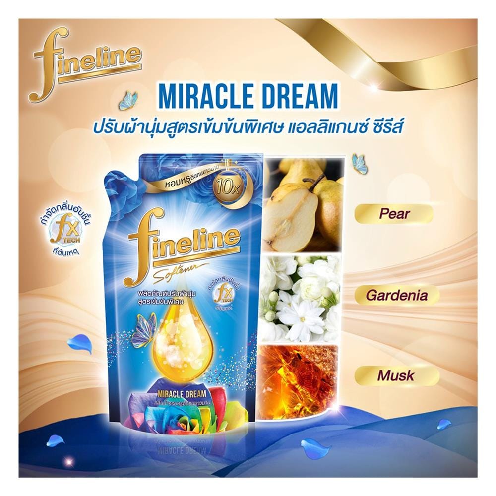 รีฟิลน้ำยาปรับผ้านุ่ม FINELINE 440 มล. MIRACLE DREAM