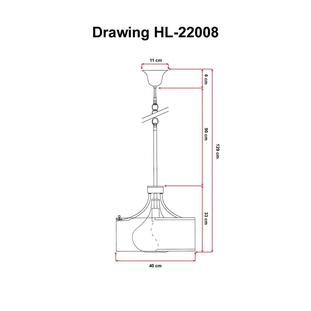 ไฟช่อ EVL HL-22008 สีขาว/ทอง 1 หัว