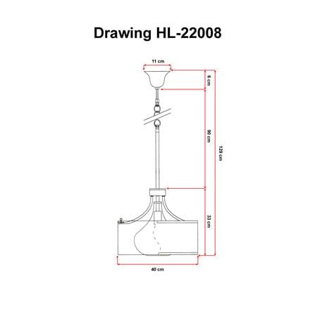 ไฟช่อ EVL HL-22008 สีขาว/ทอง 1 หัว_2