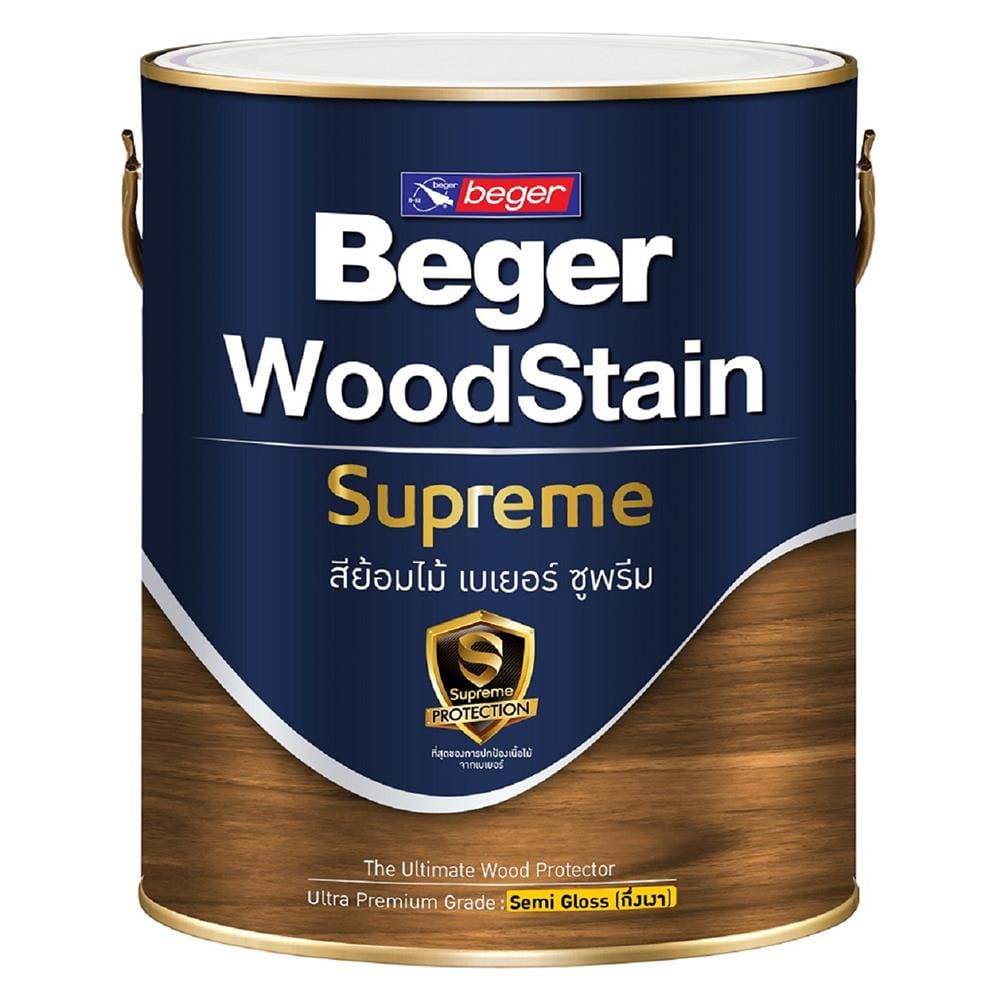 สีย้อมไม้ ชนิดกึ่งเงา BEGER SUPREME S9202 สีสักทอง 1 แกลลอน