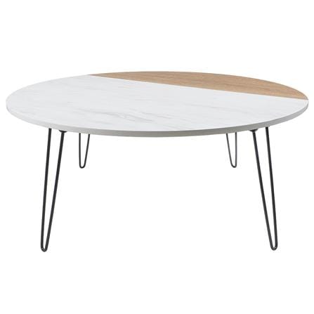 โต๊ะญี่ปุ่นกลม FASTTECT MARBLE 80 ซม. ลายหินขาว/ไม้_0