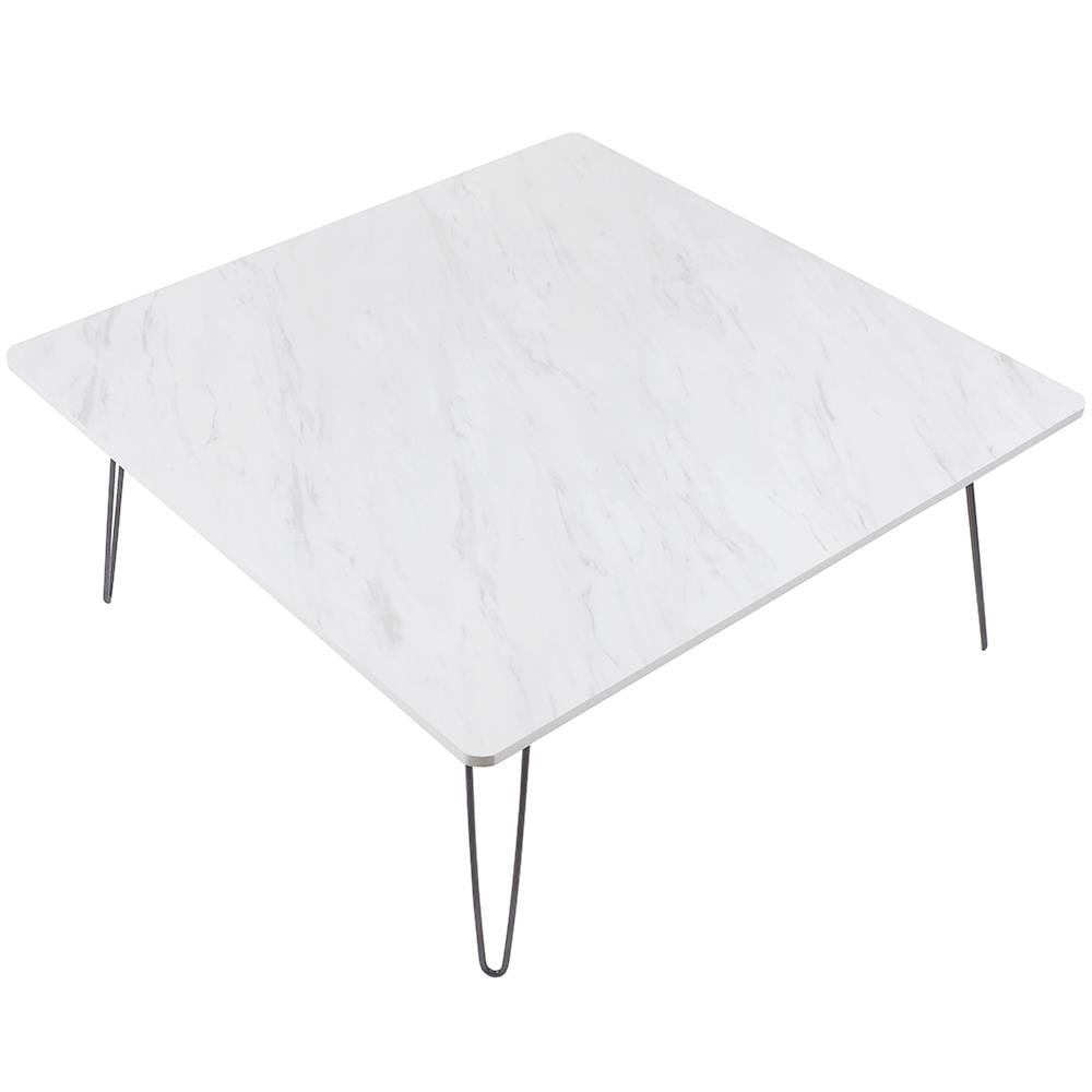 โต๊ะญี่ปุ่นเหลี่ยม FASTTECT MARBLE 80 ซม. ลายหินอ่อนขาว