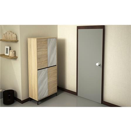 ตู้วางรองเท้า INHOME SB8014 S-MB 80 ซม. สีโซลิดโอ๊ค/มาร์เบิล_5
