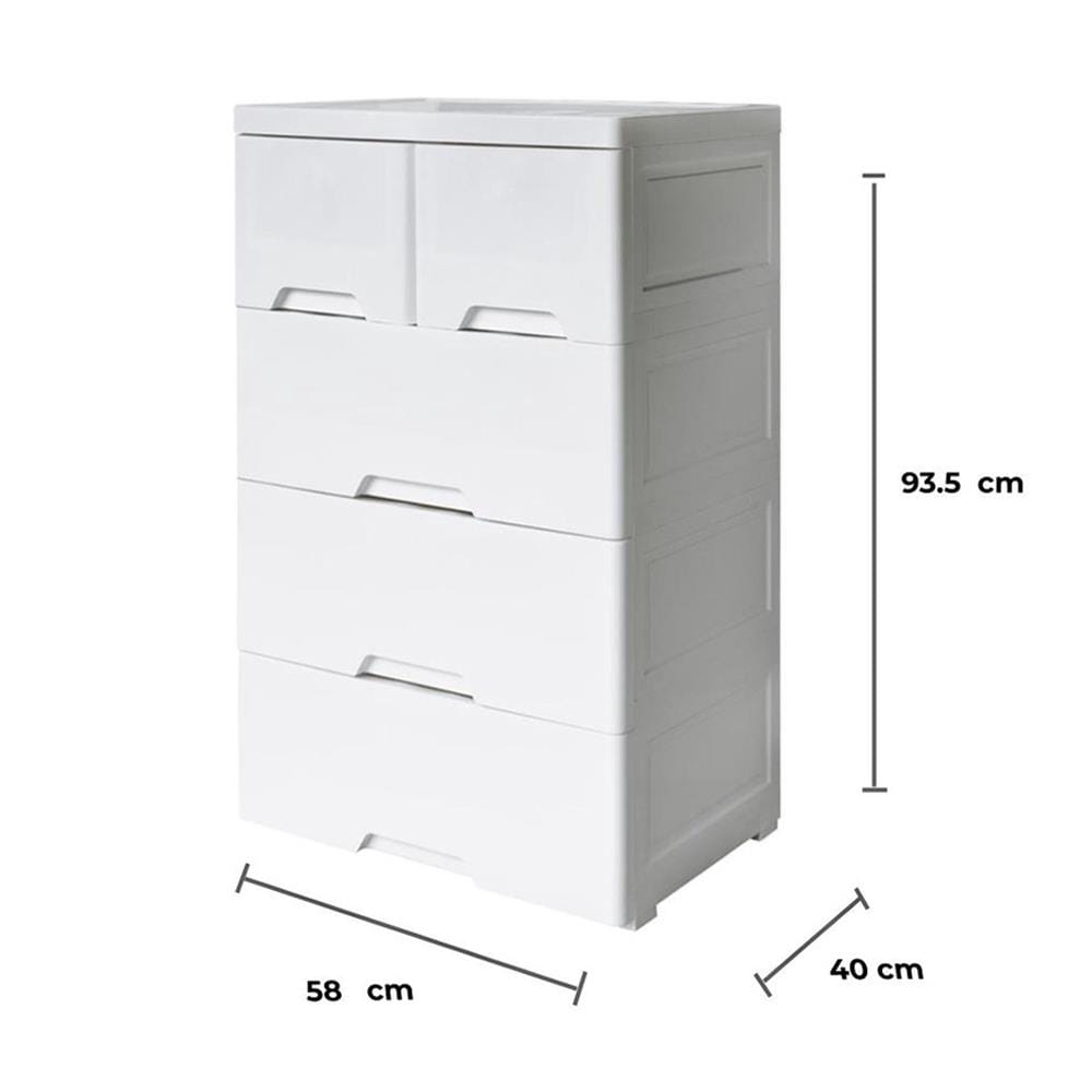 ตู้ลิ้นชัก 4 ชั้นทึบ STACKO NEAT 58x40x93.5 ซม. สีขาว