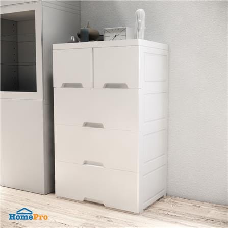ตู้ลิ้นชัก 4 ชั้นทึบ STACKO NEAT 58x40x93.5 ซม. สีขาว_2