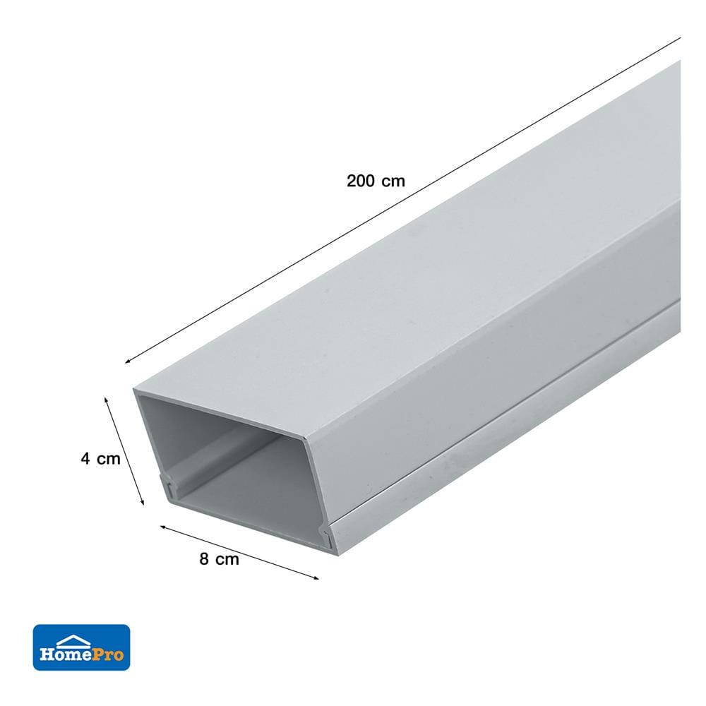 รางไวร์เวย์ PVC ELECKTA 4x8 ซม. 2 เมตร สีเทา