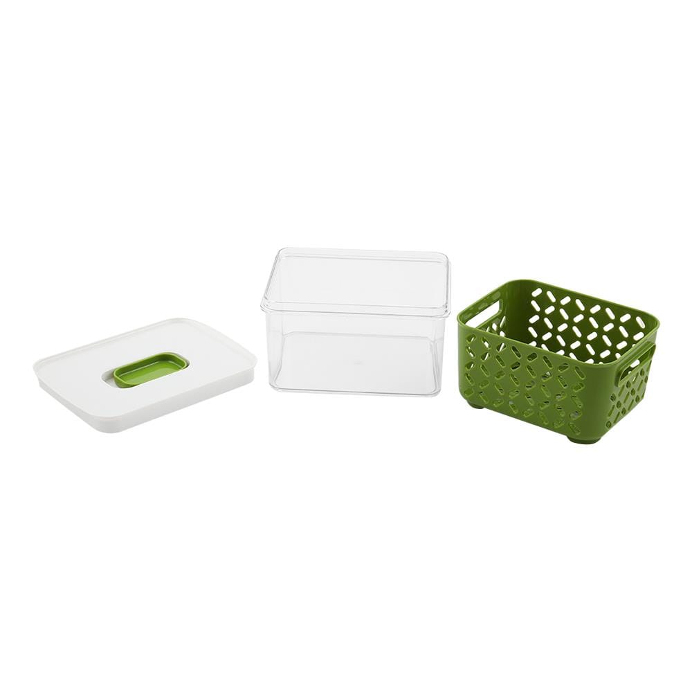 กล่องจัดเก็บในตู้เย็นซ้อนได้19x14x11cm.KECH