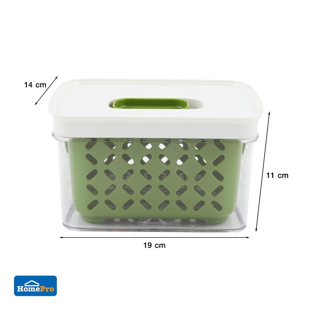 กล่องจัดเก็บในตู้เย็นซ้อนได้19x14x11cm.KECH