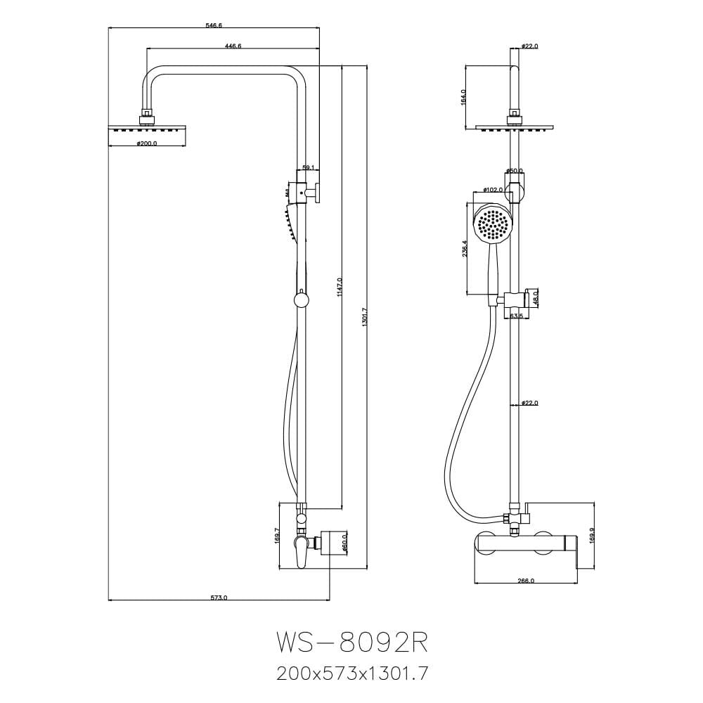 ฝักบัว RAIN SHOWER ผสม WS WS-8092R