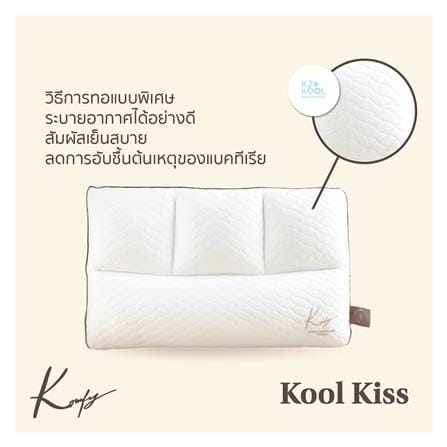หมอนสุขภาพ ใยสังเคราะห์ KOMFY KOOL KISS DREAM ไซส์ M 16x27 นิ้ว สีขาว_2