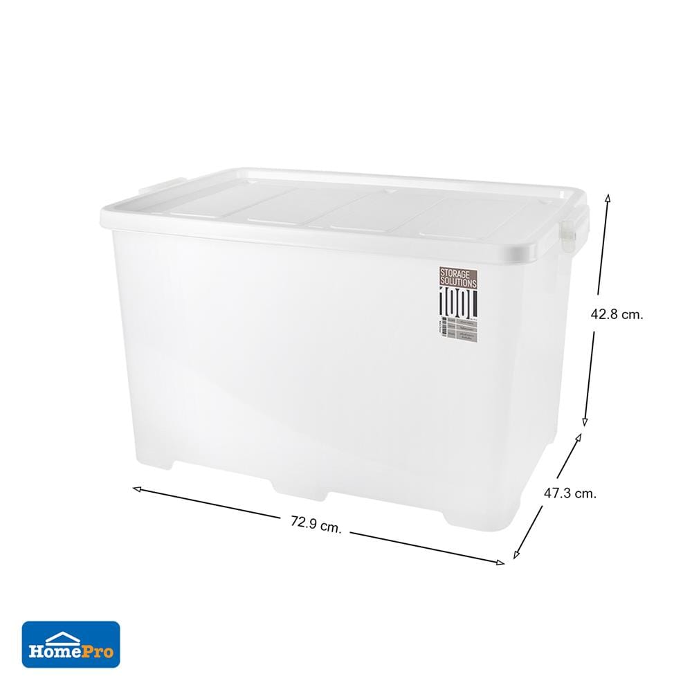 กล่องเก็บของ มีล้อ ฝาล็อค STACKO 72.9x47.3x42.8 ซม. สีขาว