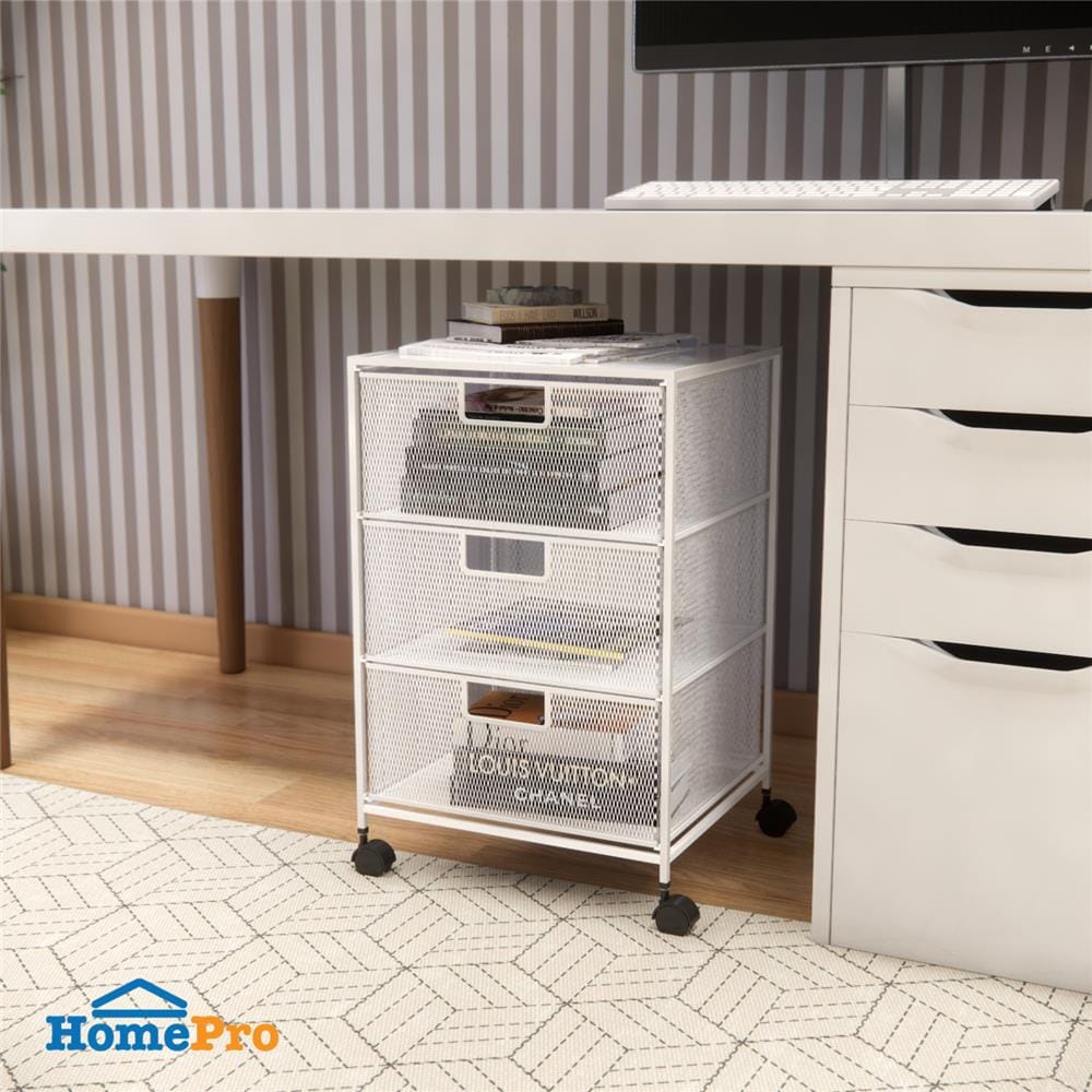 ชั้นลิ้นชักเหล็ก 3 ชั้น STACKO BILA 35.5x37.5x56 ซม. สีขาว