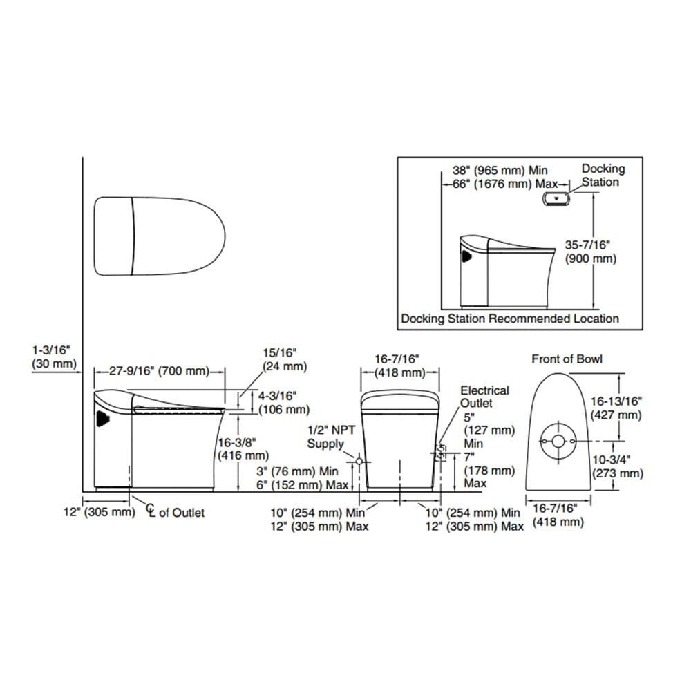 สุขภัณฑ์อัตโนมัติ KOHLER K-77795X-EXSG-0 3/3.8L