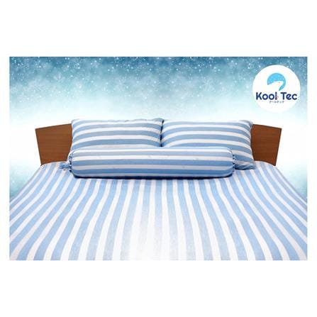 ชุดผ้าปูที่นอน 6 ฟุต 5 ชิ้น KOOLTEC COOLING STRIPE สีฟ้า