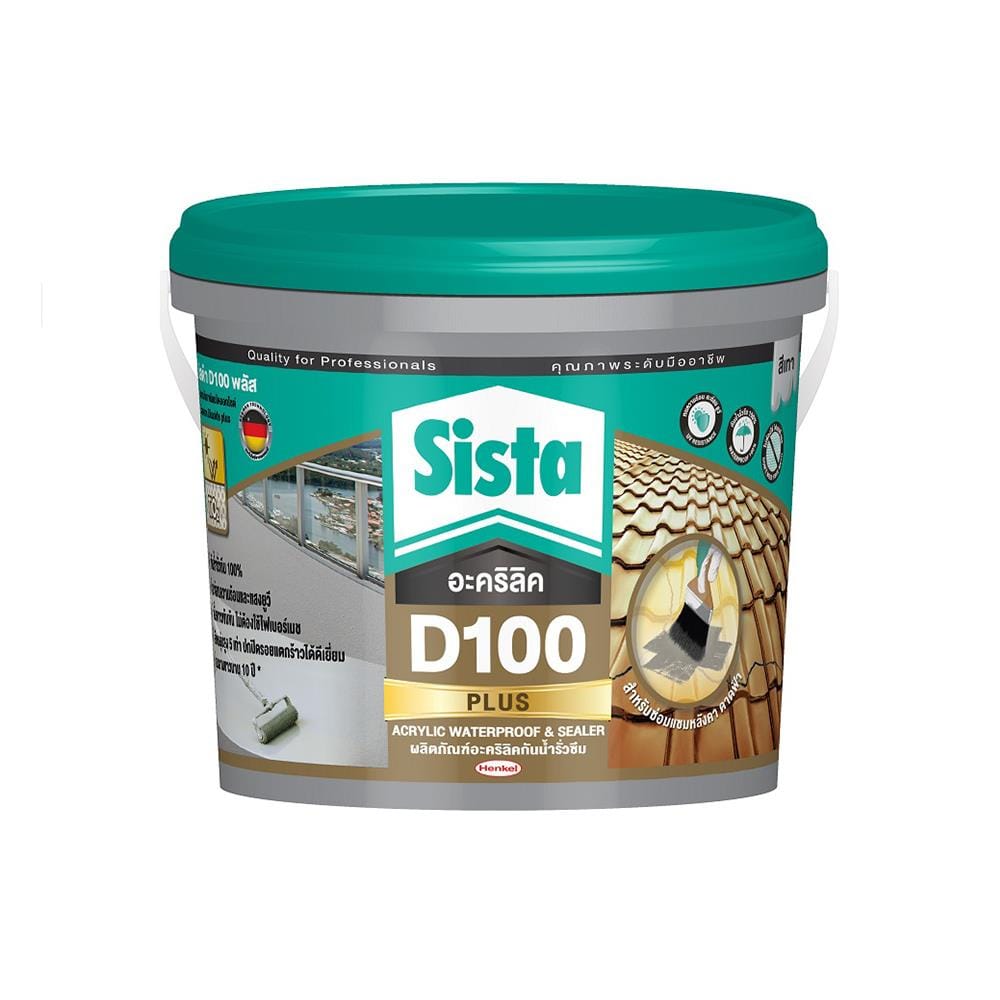 อะคริลิกกันซึม SISTA D100 PLUS 4 กก. สีเทา