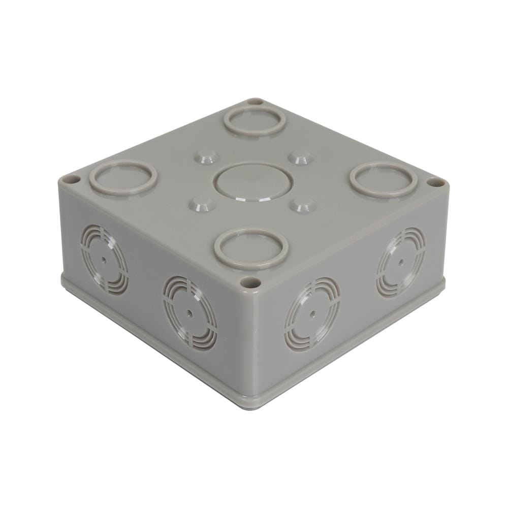 กล่องพลาสติกกันน้ำ ฝาใส ELECKTA 4x4 นิ้ว สีเทา