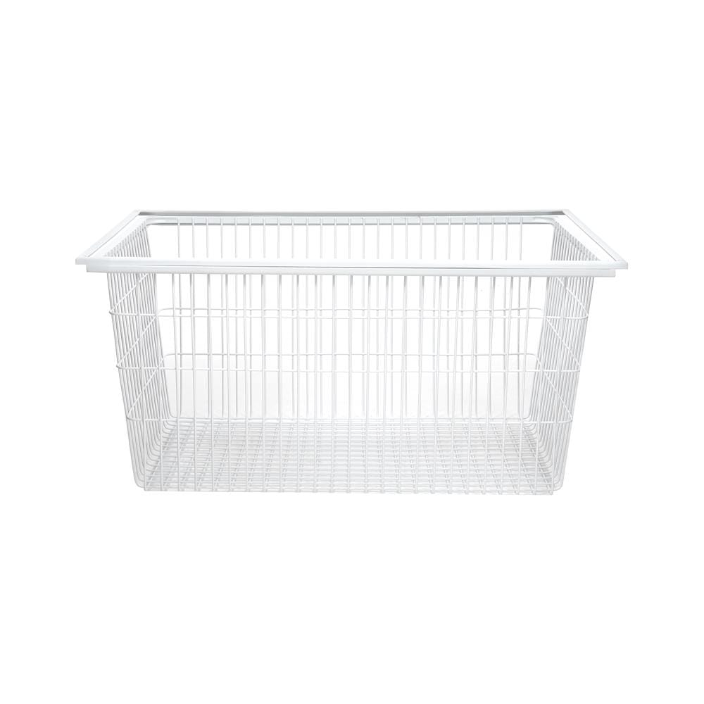 ตะกร้าทรงลึกพร้อมเฟรม STACKO FLEXI 60x40x28 ซม. สีขาว