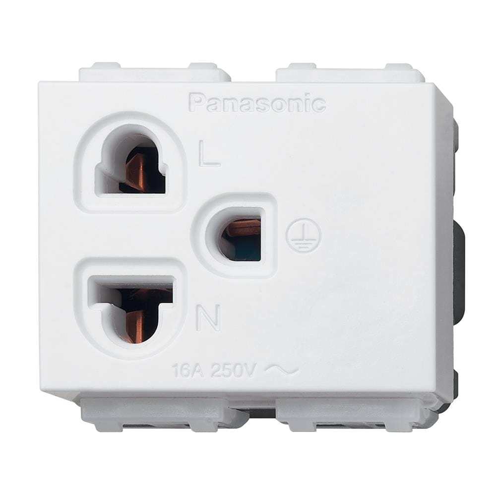 เต้ารับเดี่ยว 3 ขา มีกราวด์ PANASONIC WEGN 1191 สีขาว