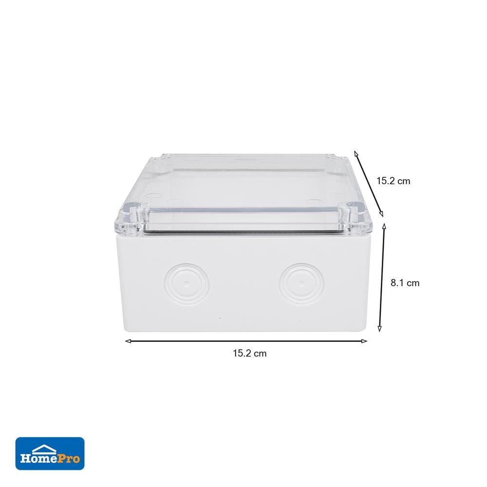 กล่องพลาสติกกันน้ำ ฝาใส ELEKTRA 6x6 นิ้ว สีขาว
