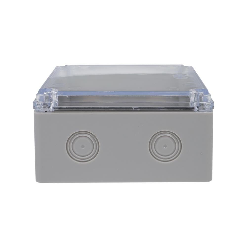 กล่องพลาสติกกันน้ำ ฝาใส ELEKTRA 6x6 นิ้ว สีเทา