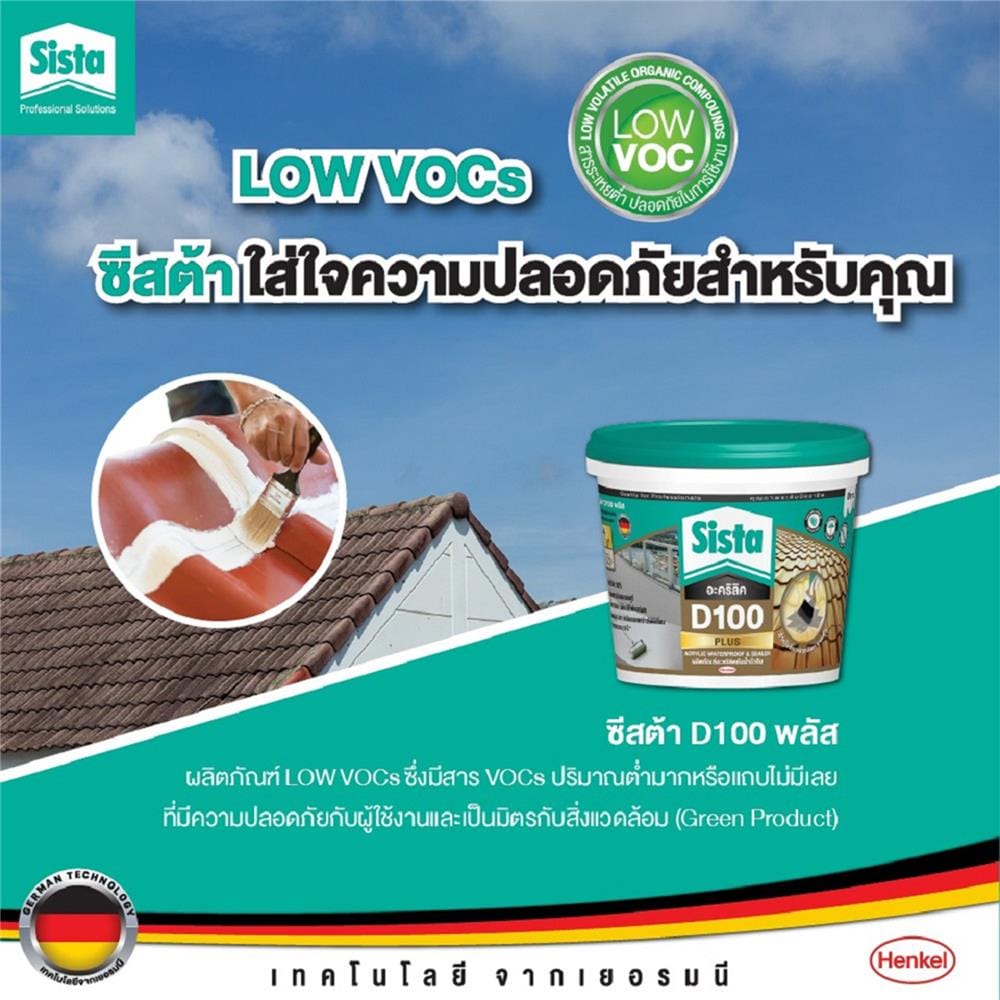 อะคริลิกกันซึม SISTA D100 PLUS 1 กก. สีเทา