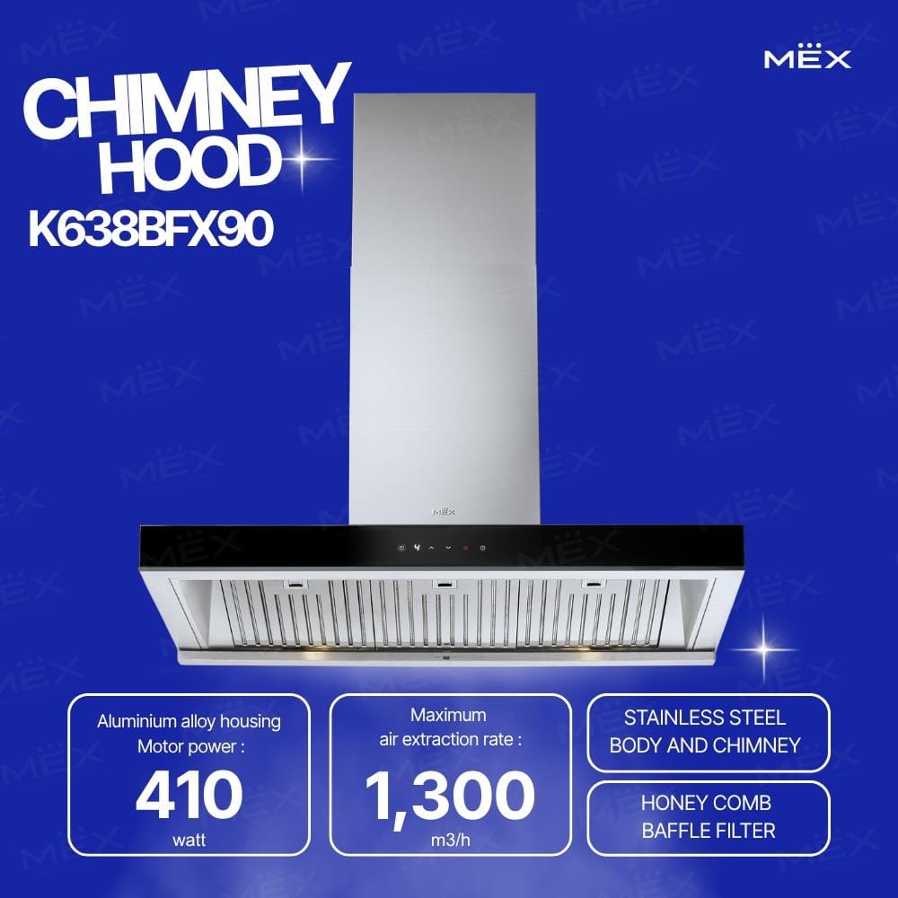 เครื่องดูดควันกระโจม MEX K638BFX90 90 ซม.