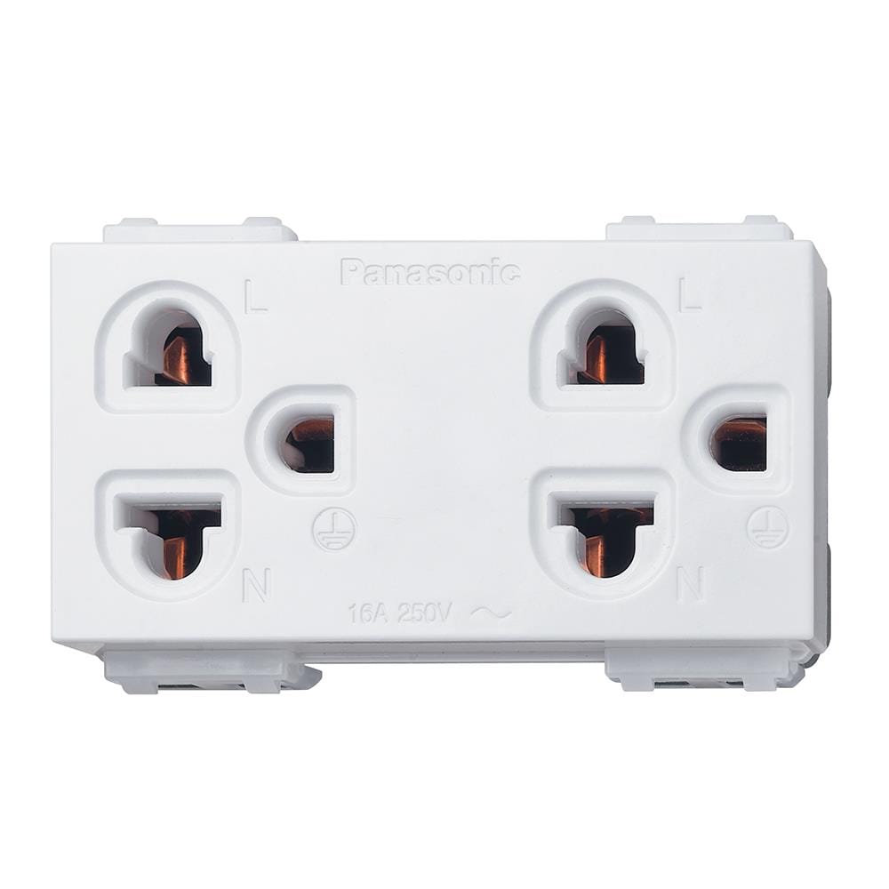 เต้ารับคู่ 3 ขา PANASONIC WEGN 15929 สีขาว
