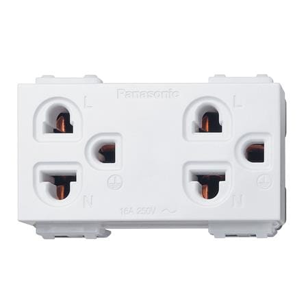 เต้ารับคู่ 3 ขา PANASONIC WEGN 15929 สีขาว