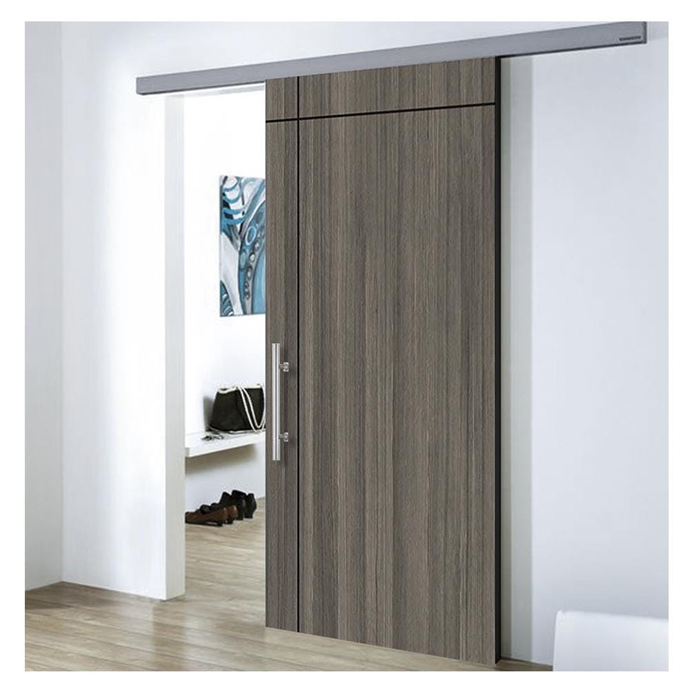 ประตู UPVC ไม่เจาะลูกบิด PARAZZO ED บานทึบ 100X200 ซม. สี SMOKY GREY
