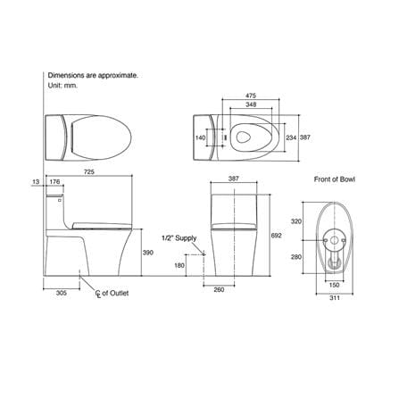 สุขภัณฑ์ 1 ชิ้น KOHLER K-31741X-S-0 3/4.5 ลิตร สีขาว_1