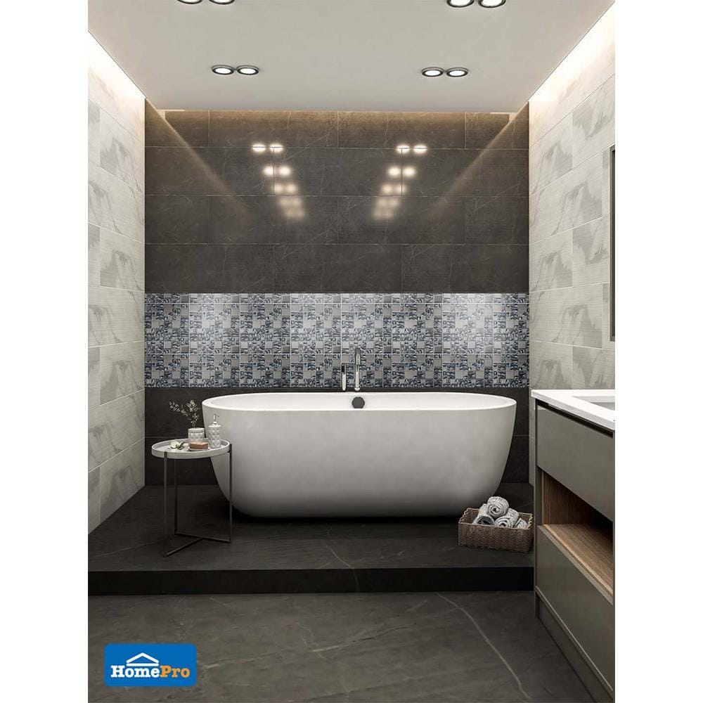 โมเสคแก้ว 30x30 ซม. HPR-206 สีเงิน