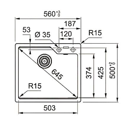 ซิงค์ฝัง 1หลุม FRANKE UBG 610-56 สีดำ_2