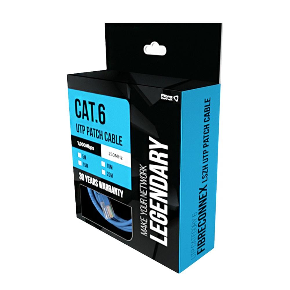 สาย LAN CAT6 FIBRECONNEX 1 ม. สีฟ้า