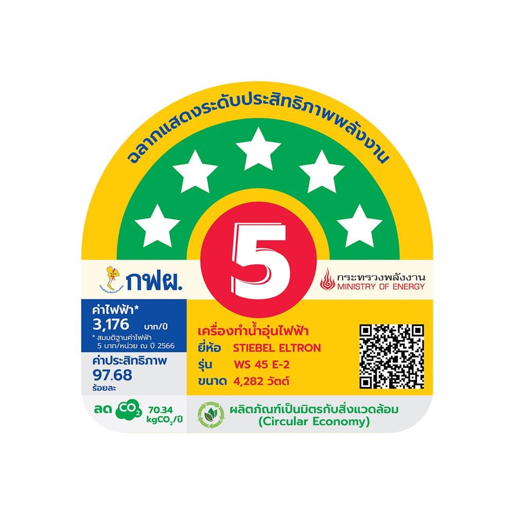 เครื่องทำน้ำอุ่น STIEBEL WS 45 E-2 4500 วัตต์ สีขาว/ดำ