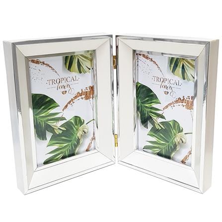 กรอบรูปคู่ HOME LIVING STYLE TROPICAL LEAVES 4x6 นิ้ว สีขาว_0