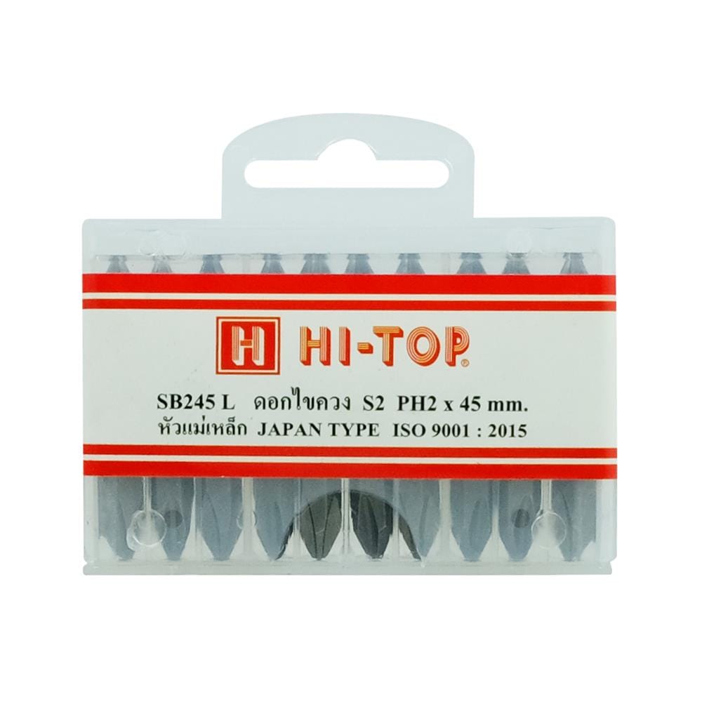 ดอกไขควงแฉก HI-TOP SB245L S2PH2 45 มม. สีเทา (แพ็ก 10 ชิ้น)