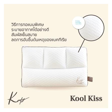 หมอนสุขภาพ ใยสังเคราะห์ KOMFY KOOL KISS ไซส์ L 16x27 นิ้ว สีขาว_1