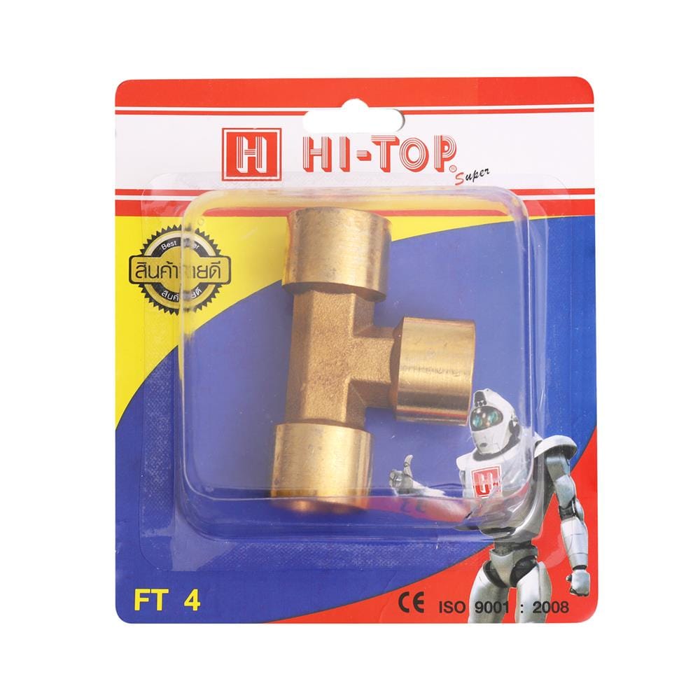 ข้อต่อเกลียวใน 3 ทาง HI-TOP FT 4 หุน (1/2 นิ้ว) สีทอง