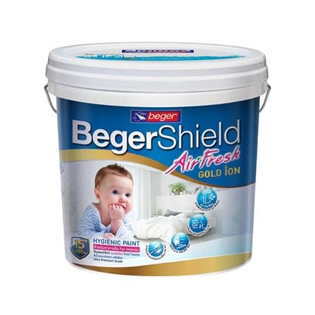 สีน้ำทาภายใน ชนิดกึ่งเงา BEGER BEGERSHIELD AIRFRESH GOLD BASE A 9 ลิตร_0
