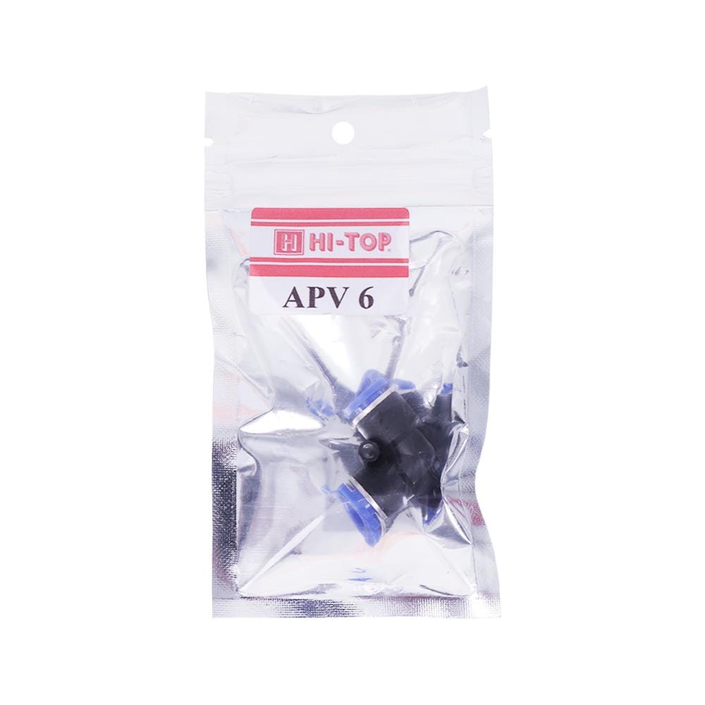 ข้อต่อเสียบสายลม 2 ทาง ตัววี HI-TOP APV-6 6 มม. สีดำ