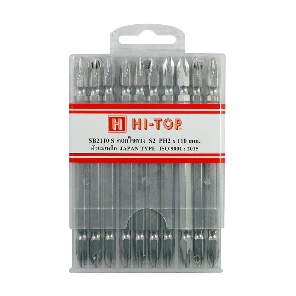 ดอกไขควงแฉก HI-TOP SB2110S S2PH2 110 มม. สีเงิน (แพ็ก 10 ชิ้น)