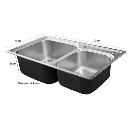ซิงค์ฝัง 2 หลุม THAI FORWARD FS8004 สเตนเลส_5