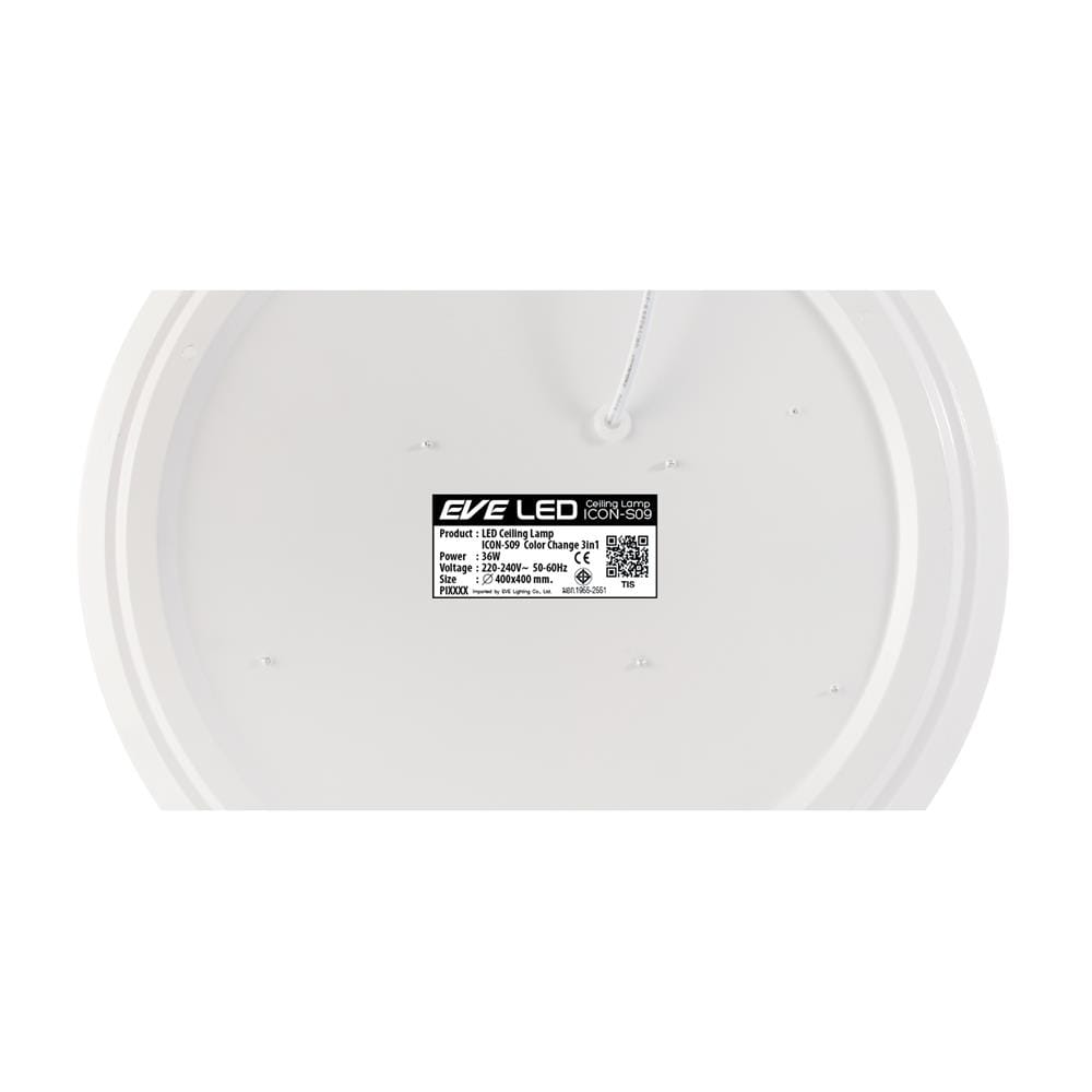 ไฟเพดาน LED EVE 577824 16 นิ้ว 36 วัตต์ DAYLIGHT/COOL WHITE/WARM WHITE สีขาว